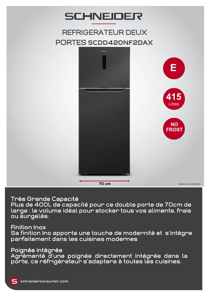 Page 1 de la notice Fiche technique Schneider SCDD420NF2DAX