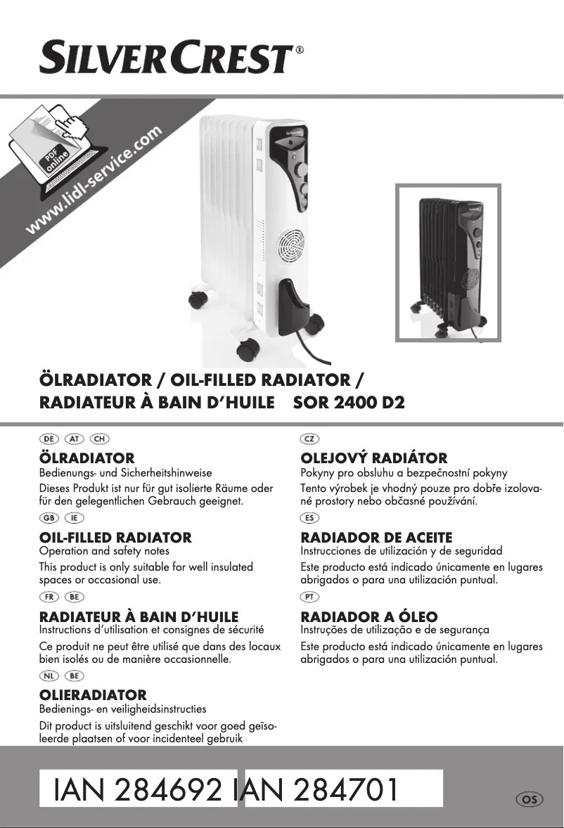 Page n°1 - Manuel utilisateur SilverCrest SOR 1500 D3