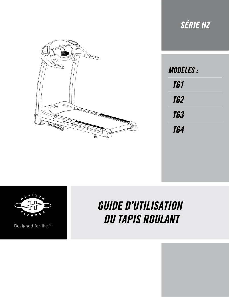 Página 1 del manual Manual de usuario Horizon Fitness T63