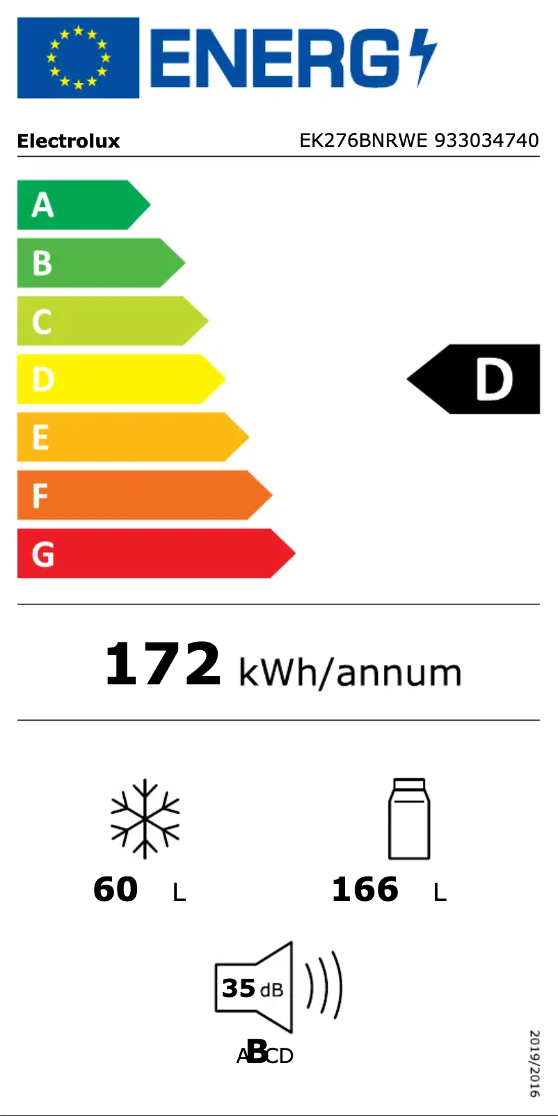 Image de la première page du manuel de l'appareil EK276BNRWE