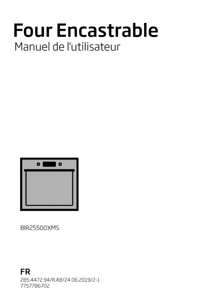 Page 1 de la notice Manuel utilisateur Beko BIR 25500 XMS