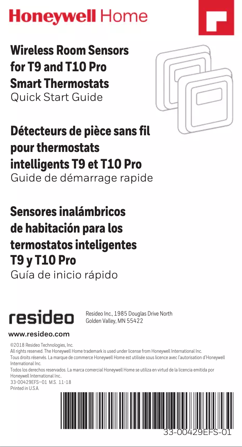 Page n°1 - Manuel utilisateur Honeywell Home T9