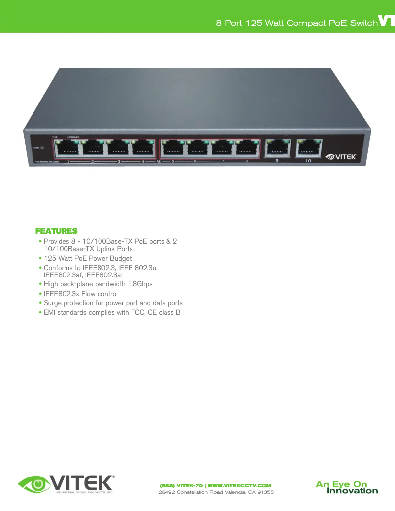 Page n°1 - Manuel utilisateur Vitek VT-8P125