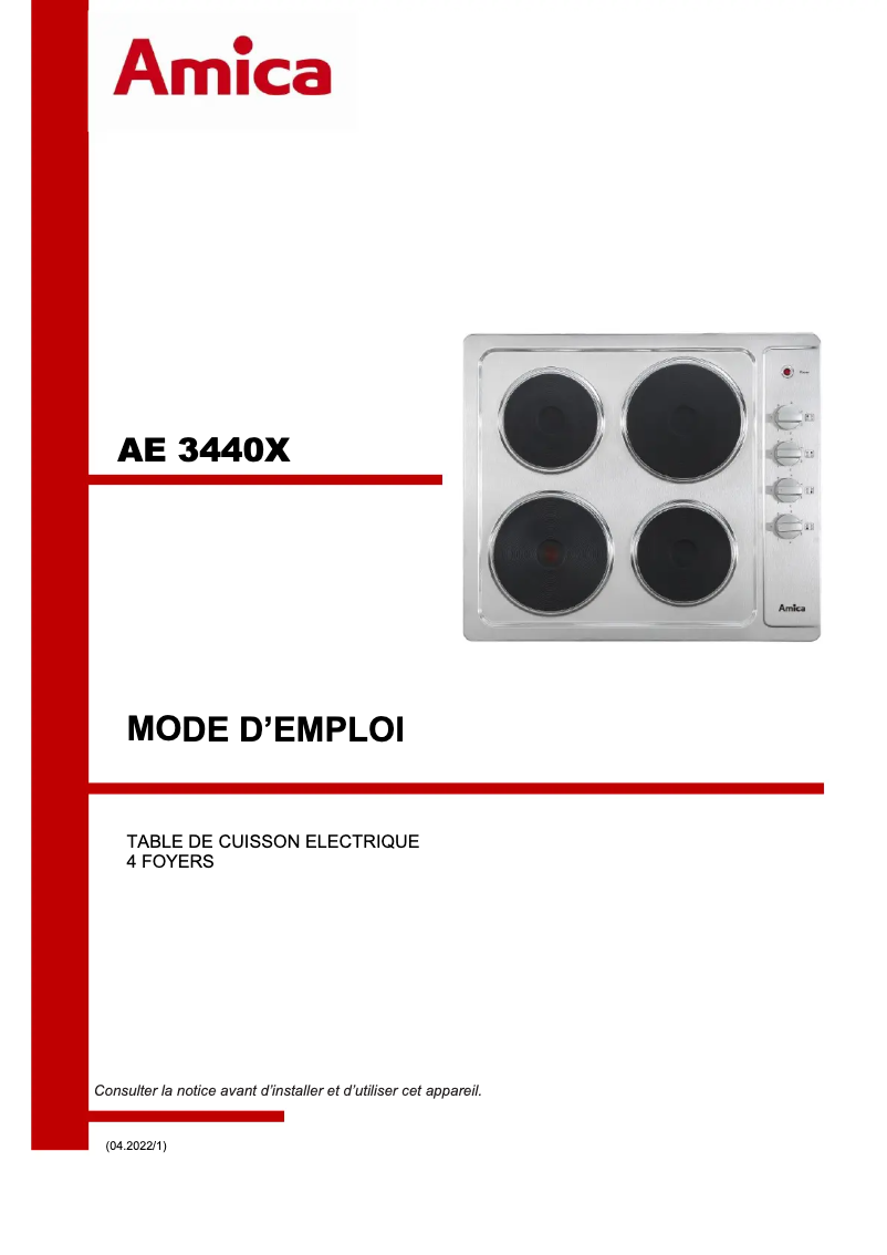 Image de la première page du manuel de l'appareil AE3440X