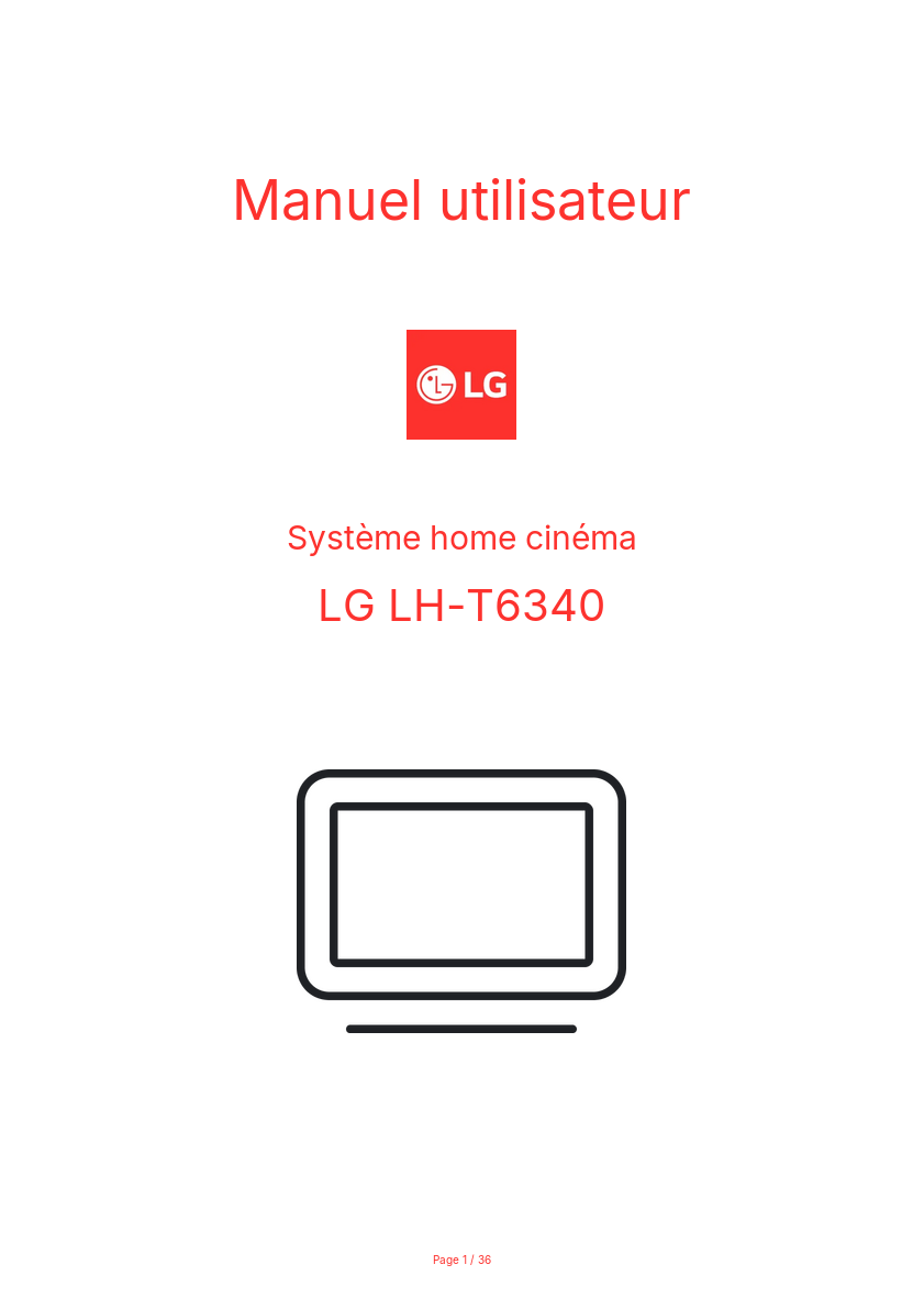 Page n°1 - Manuel utilisateur LG LH-T6340