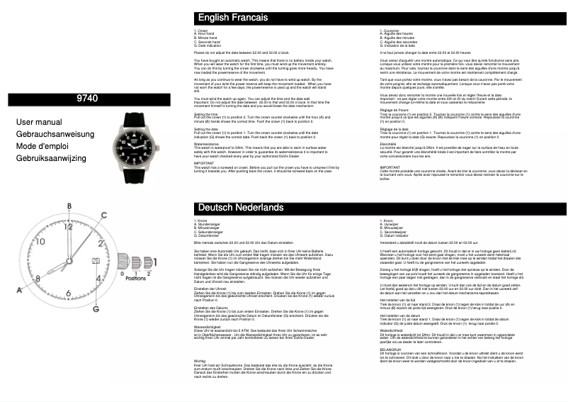 Page n°1 - Manuel utilisateur Davis 9740