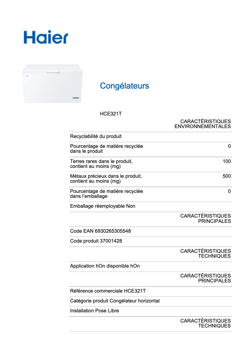 Image de la première page du manuel de l'appareil HCE321T