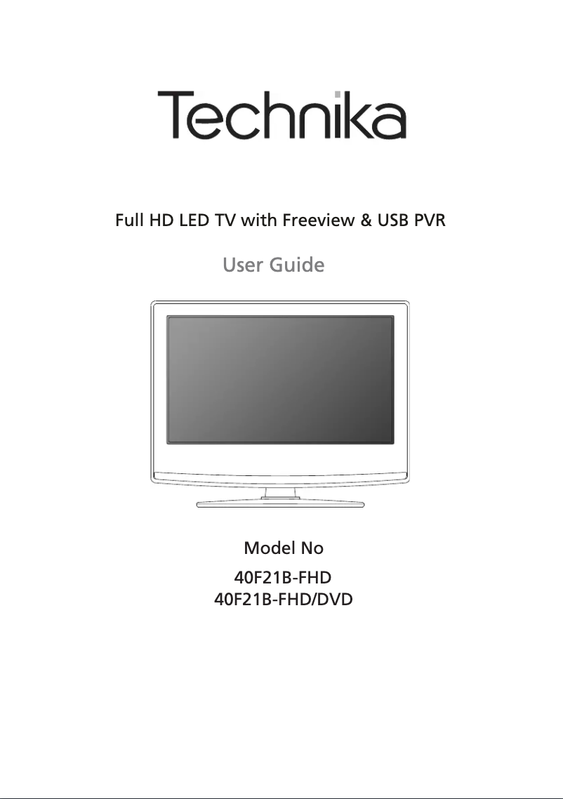Page 1 de la notice Manuel utilisateur Technika 40F21B-FHD