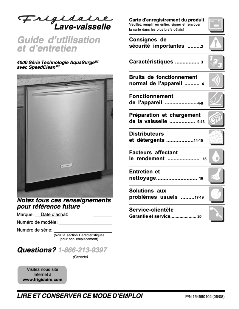 Image de la première page du manuel de l'appareil GLD4355RFS