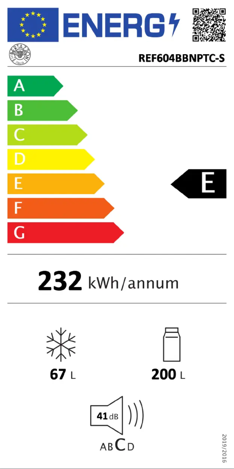 Page n°1 - Label énergétique Bertazzoni REF604BBNPTC-S