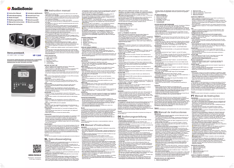 Página 1 del manual Manual de usuario AudioSonic HF-1260