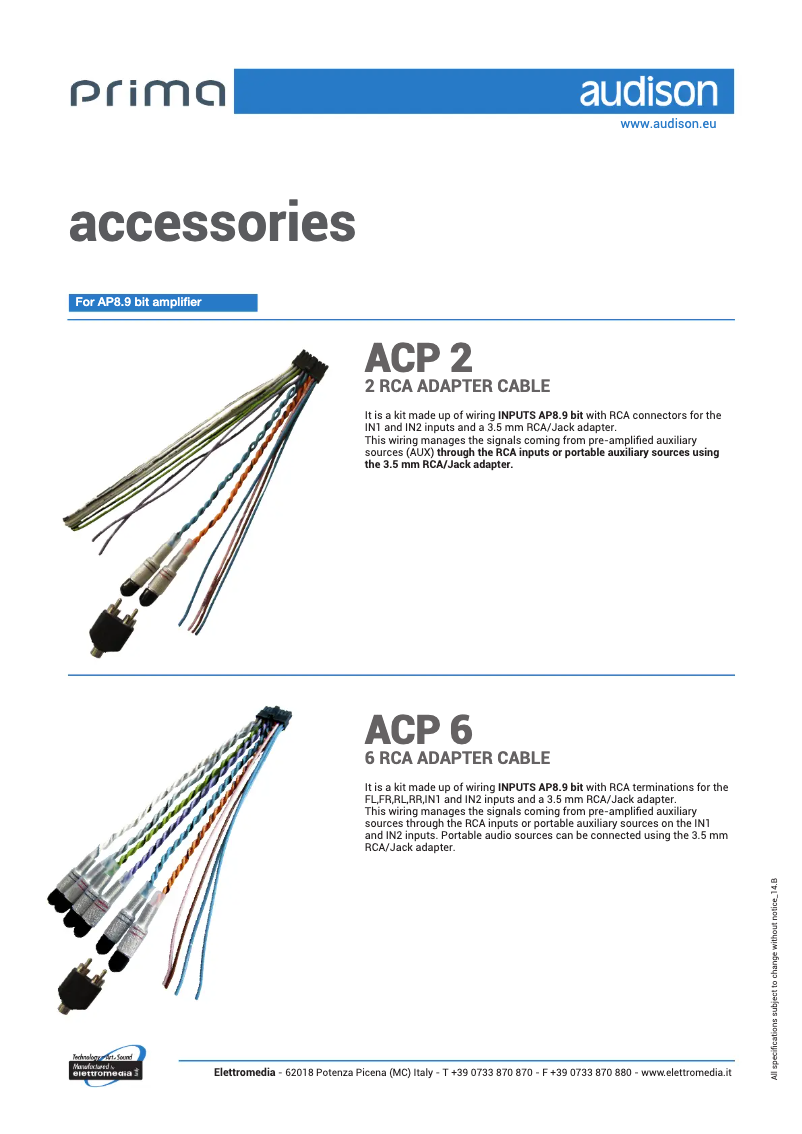 Image de la première page du manuel de l'appareil Prima ACP 6