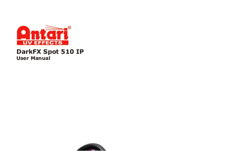 Page 1 de la notice Manuel utilisateur Antari DarkFX Spot 510 IP