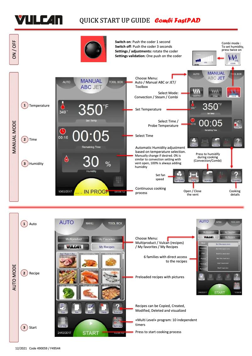 Page 1 de la notice Guide de démarrage rapide Vulcan TCM-101G
