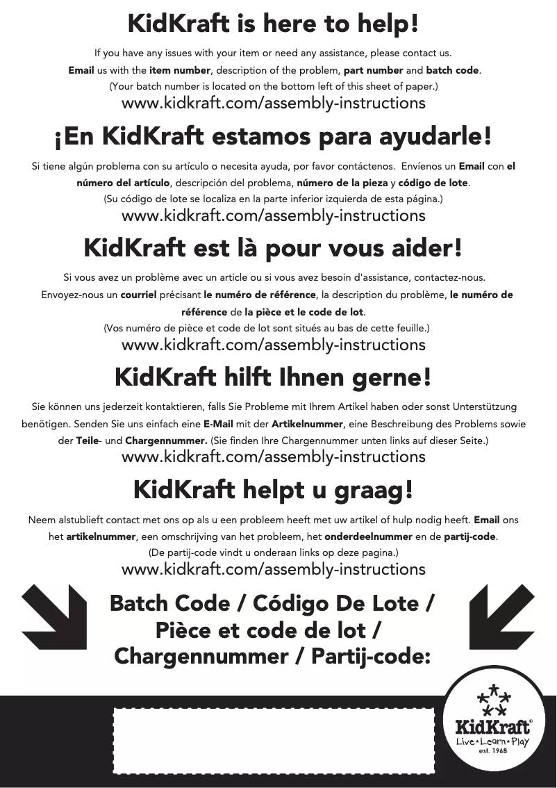 Page n°1 - Manuel utilisateur KidKraft 65400