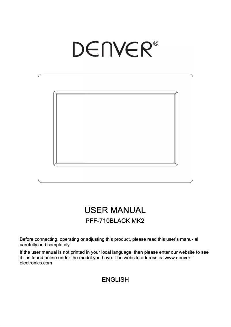 Página 1 del manual Manual de usuario Denver PFF-710BLACKMK2