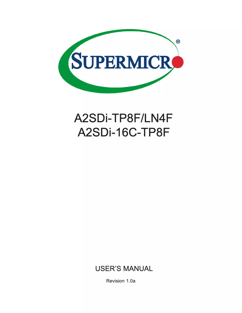 Page n°1 - Manuel utilisateur Supermicro A2SDi-TP8F