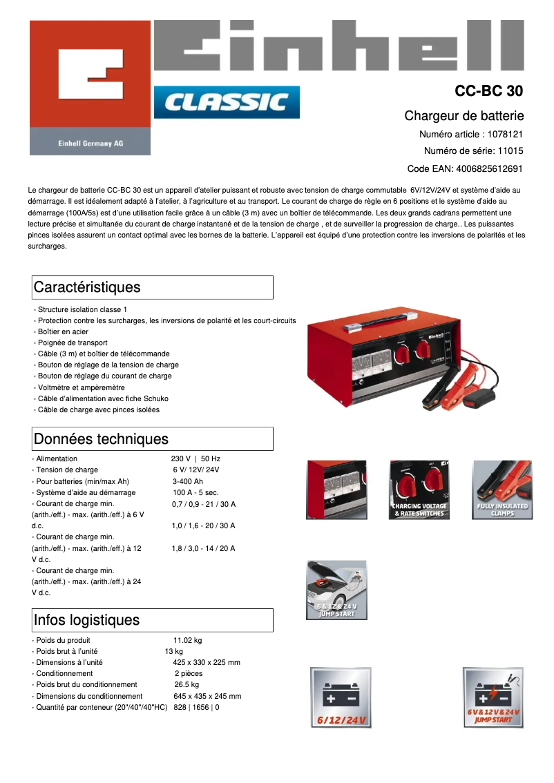 Image de la première page du manuel de l'appareil CC-BC 30