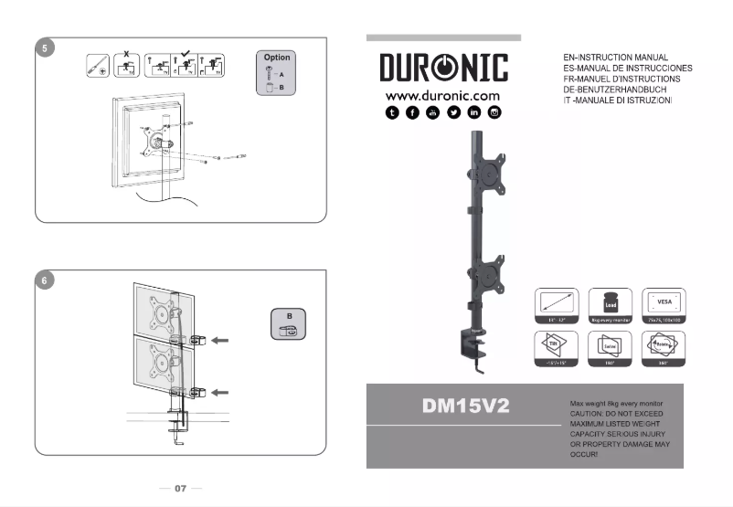 Page n°1 - Manuel utilisateur Duronic DM15V2