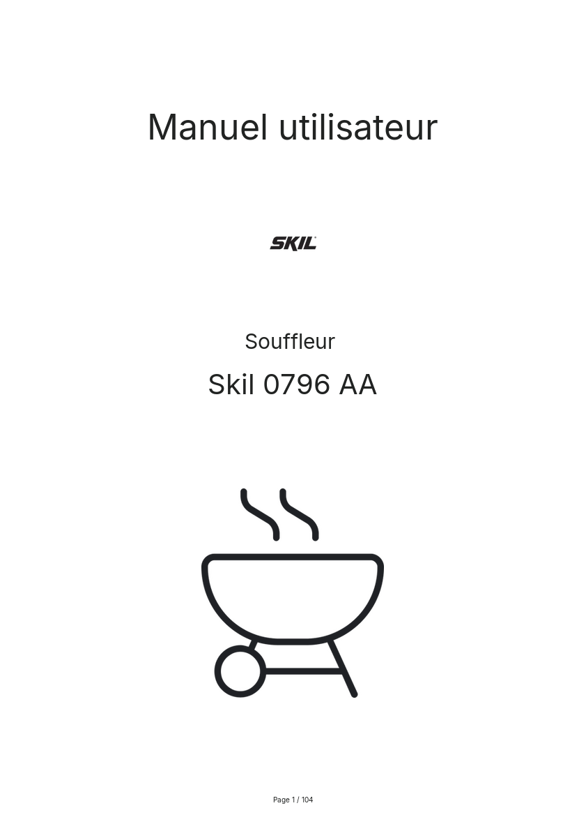 Page n°1 - Manuel utilisateur Skil 0796 AA