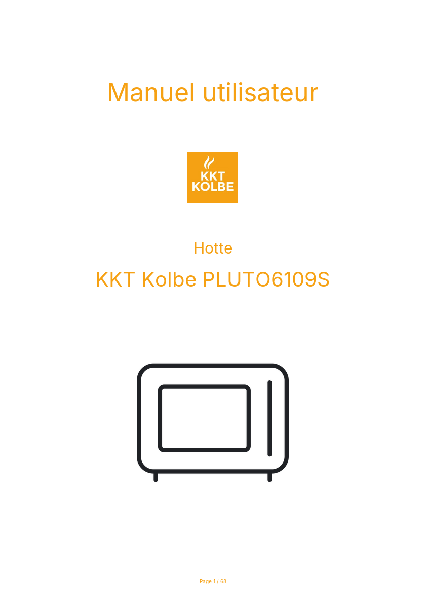 Page n°1 - Manuel utilisateur KKT Kolbe PLUTO6109S