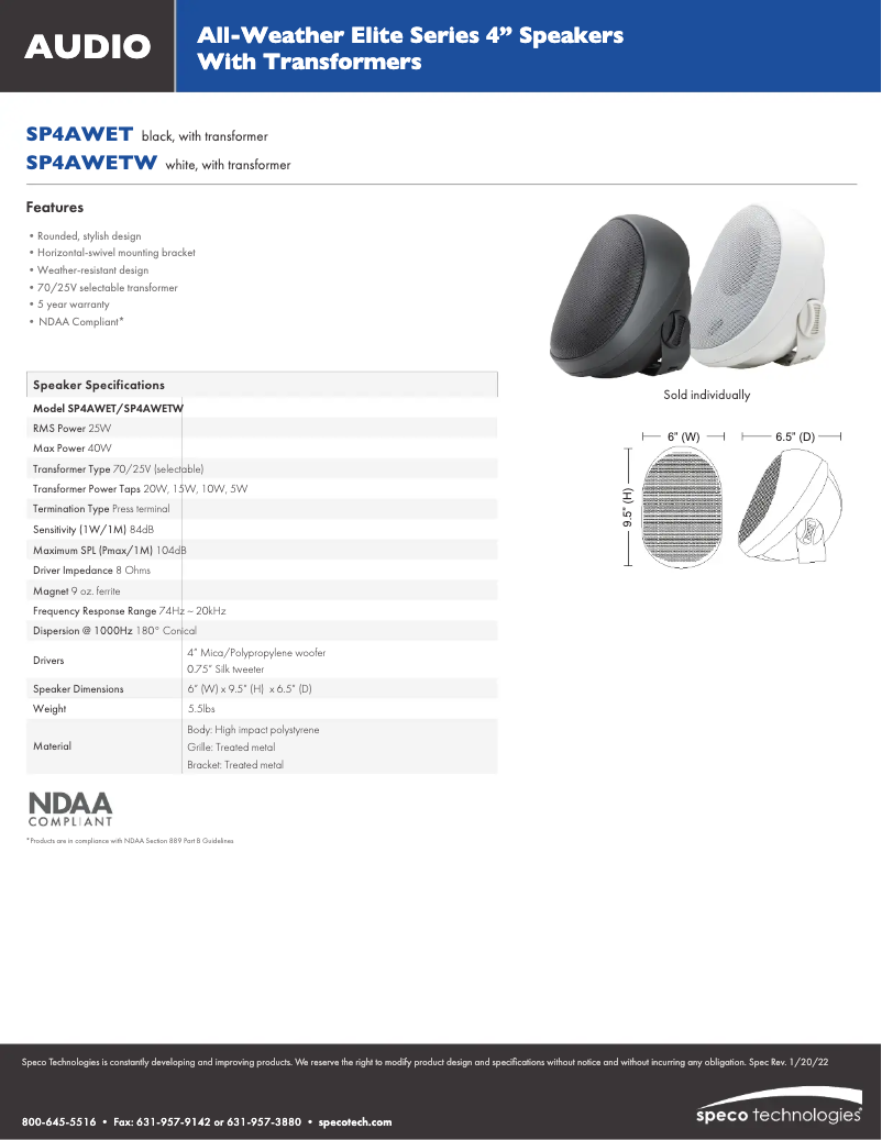 First page image of the manual for SP4AWETW