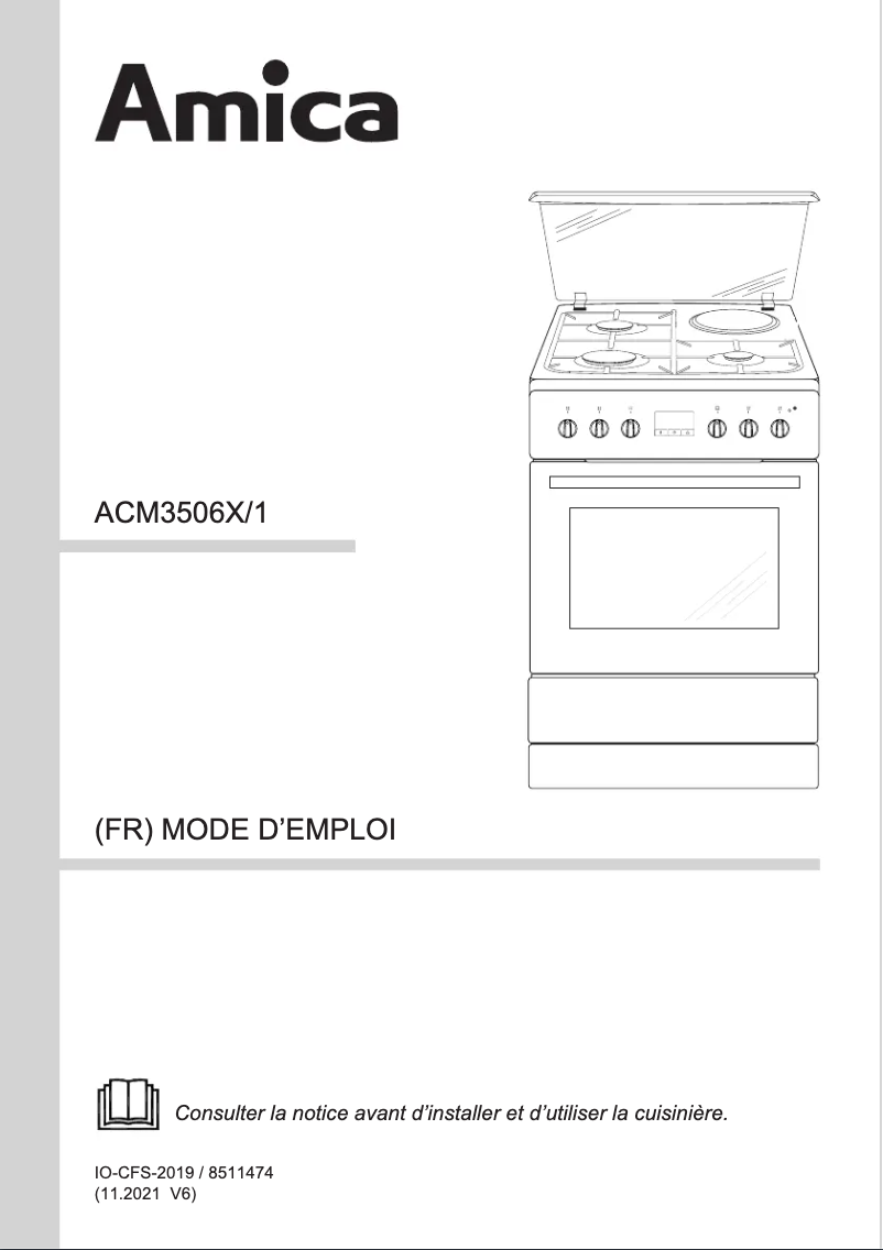 Page n°1 - Manuel utilisateur Amica ACM3506X/1
