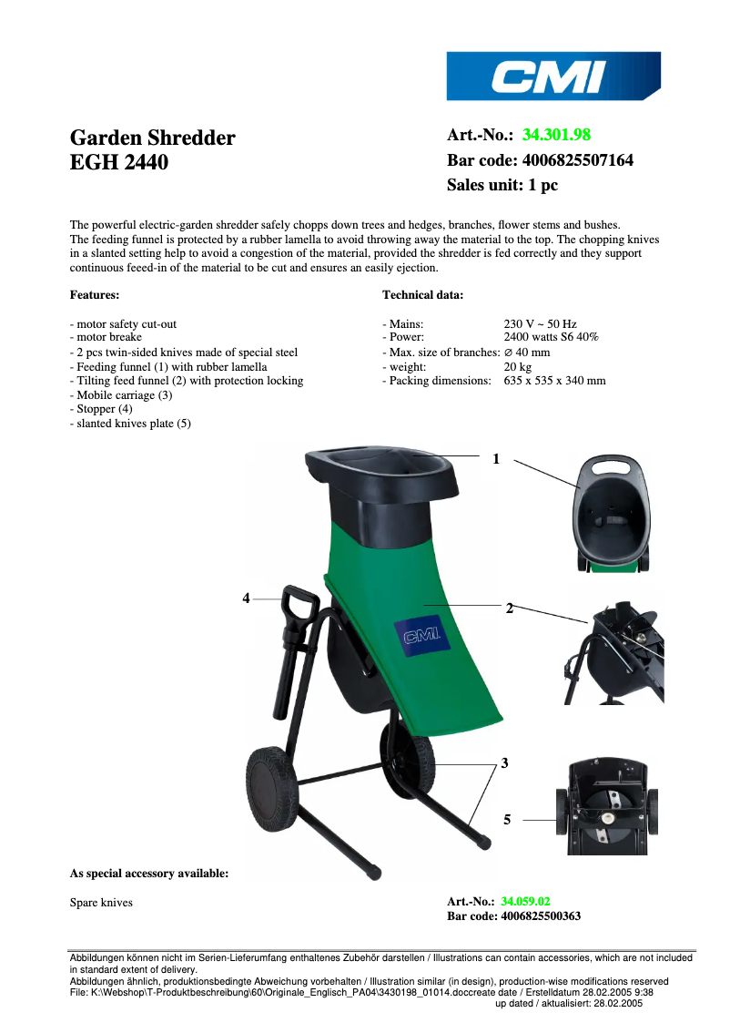 Image de la première page du manuel de l'appareil EGH 2440