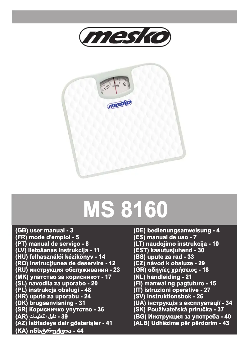 Página 1 del manual Manual de usuario Mesko MS 8160