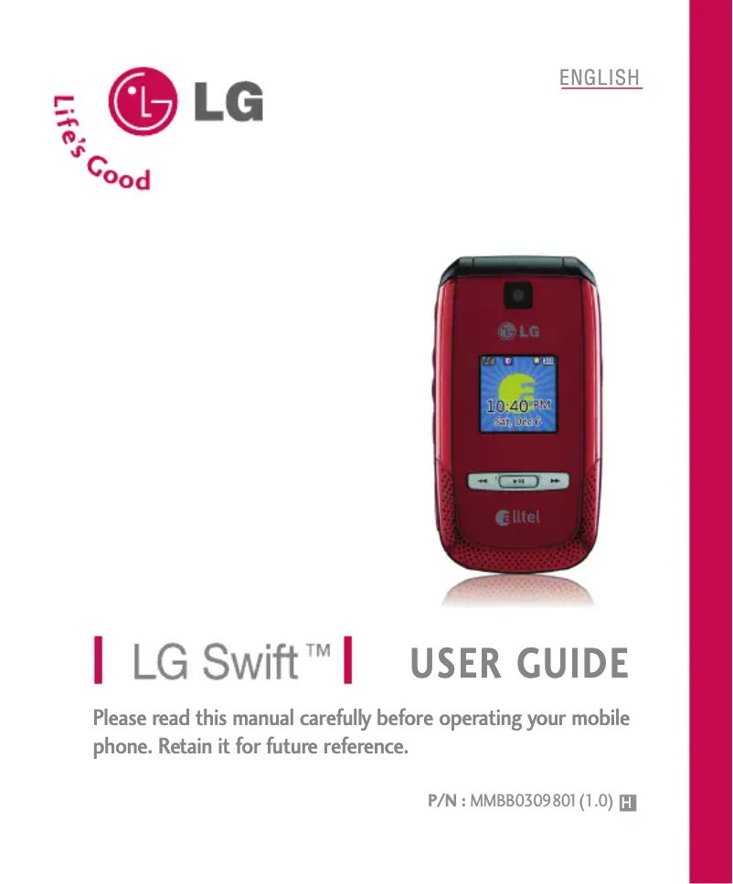 Page 1 de la notice Manuel utilisateur LG Swift
