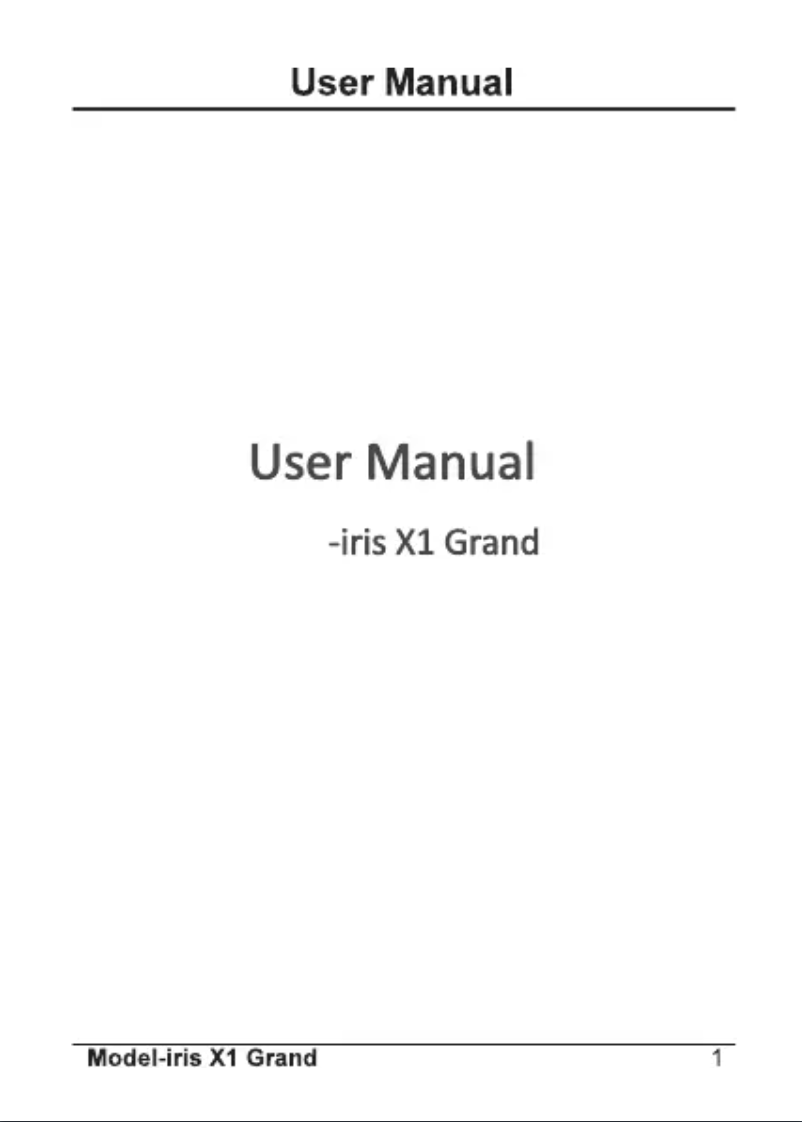 Image de la première page du manuel de l'appareil Iris X1 Grand