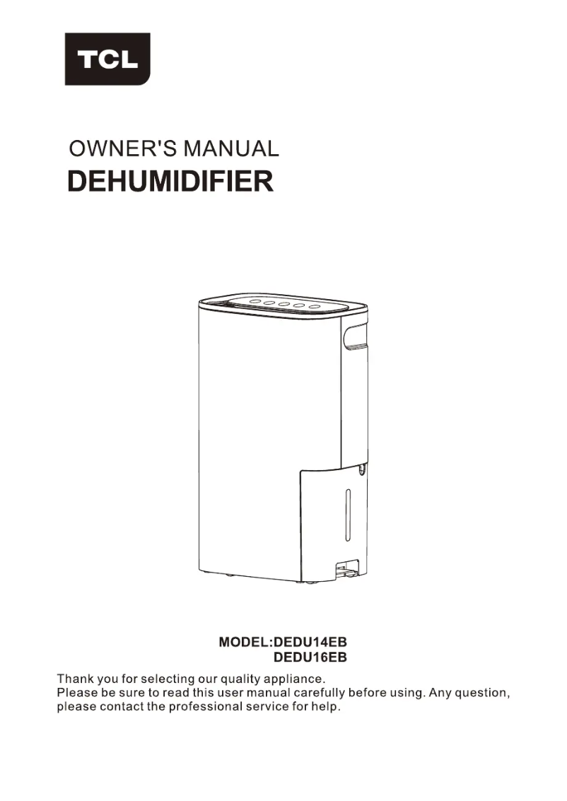 Page 1 de la notice Manuel utilisateur TCL DEDU14EB