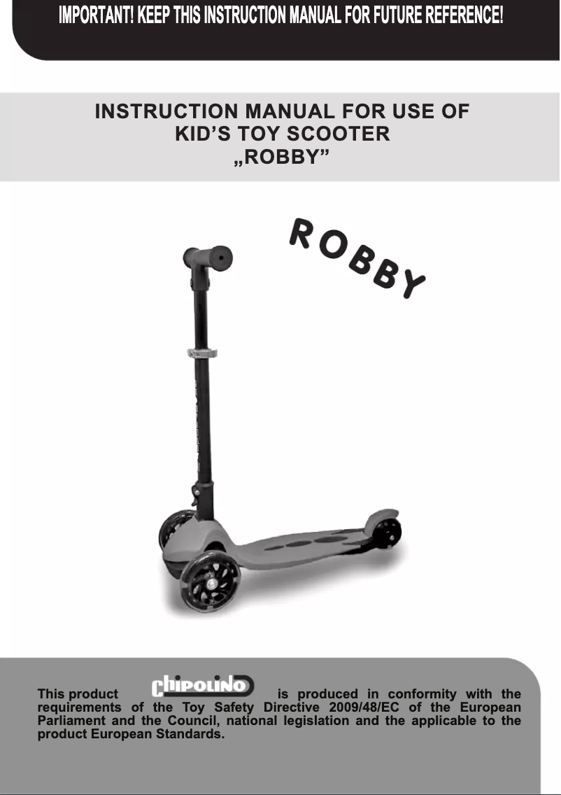 Image de la première page du manuel de l'appareil Robby