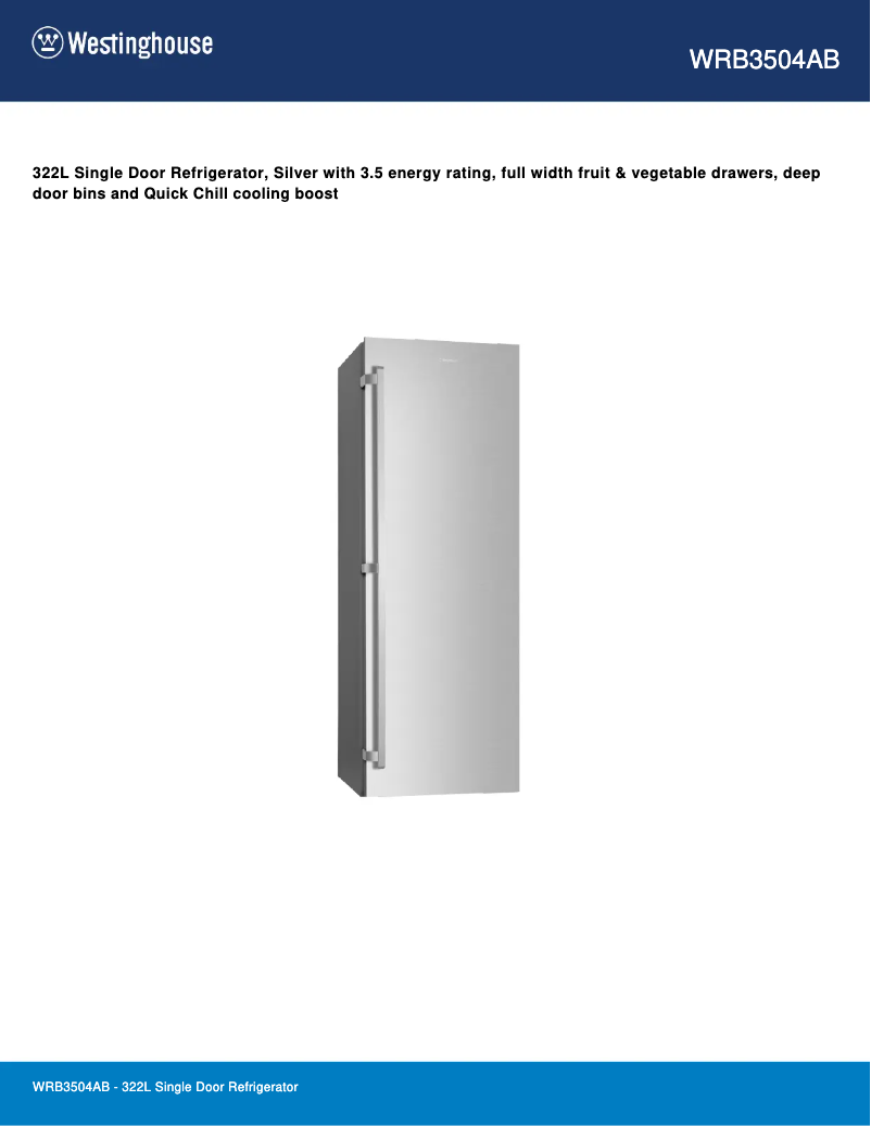 Image de la première page du manuel de l'appareil WRB3504AB