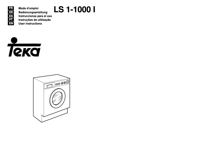 Page 1 de la notice Manuel utilisateur Teka LS1 1000 I