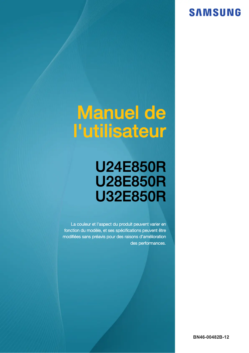 Page 1 de la notice Manuel utilisateur Samsung U24E850R