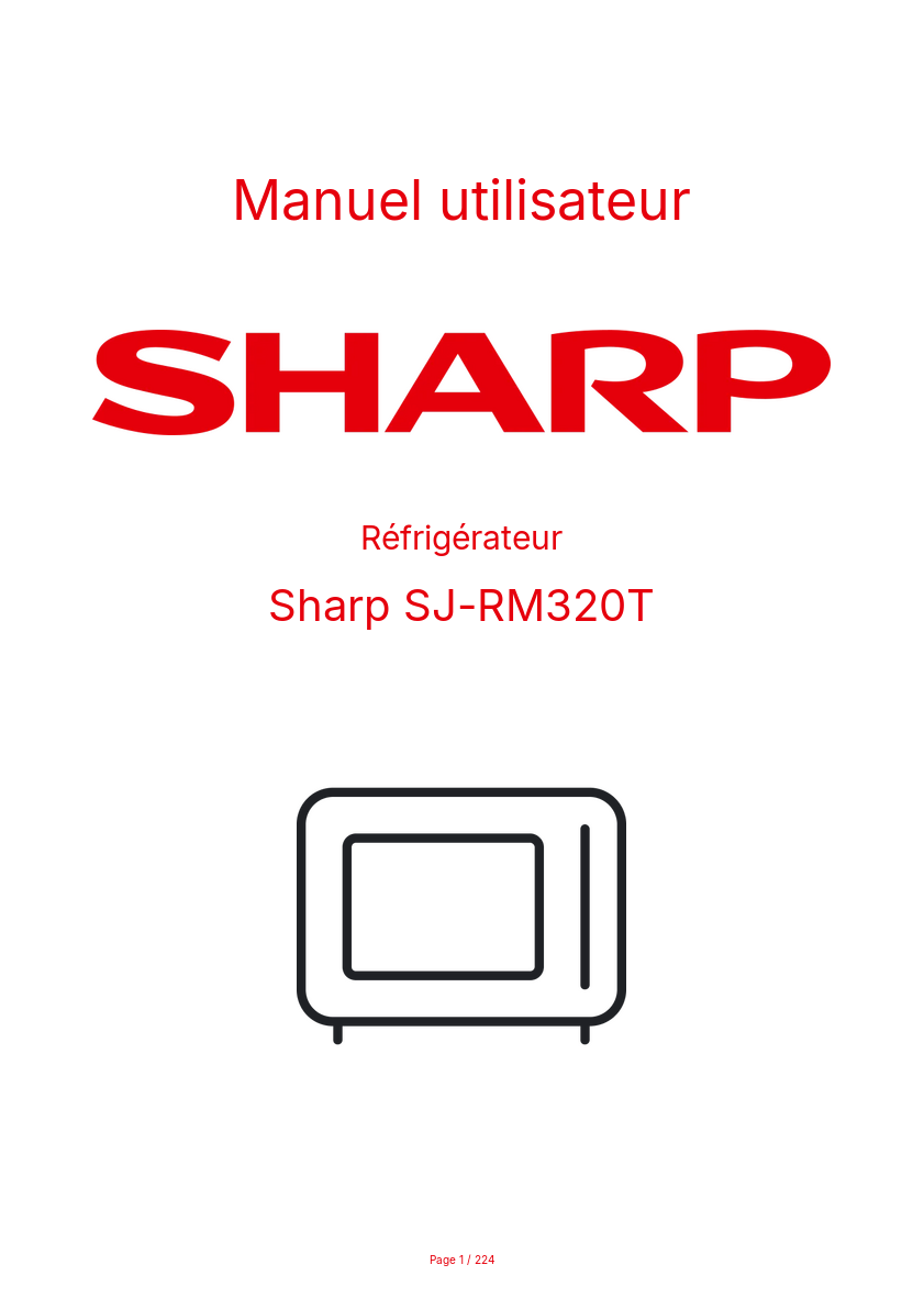 Image de la première page du manuel de l'appareil SJ-RM320T