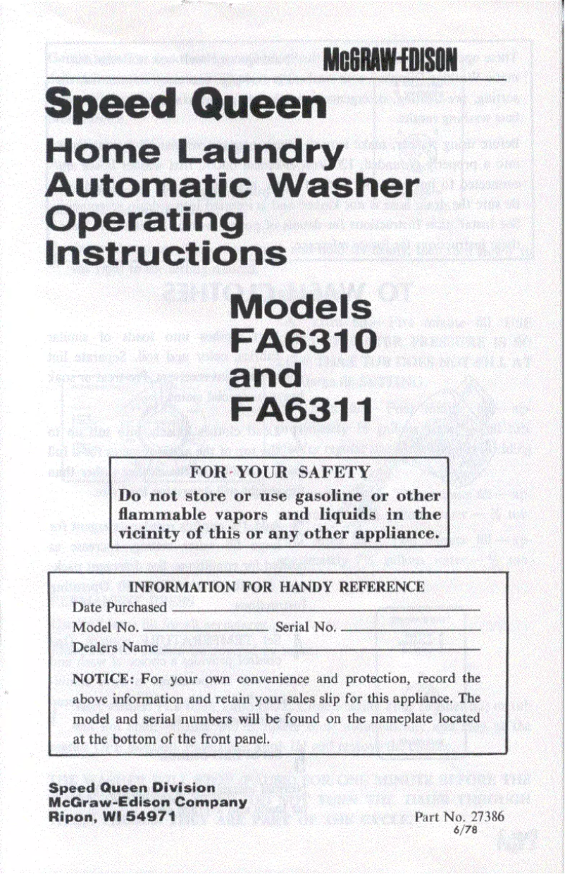 Image de la première page du manuel de l'appareil FA6310