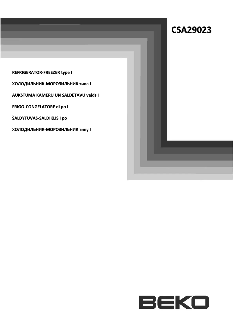 Page 1 de la notice Manuel utilisateur Beko CSA29023