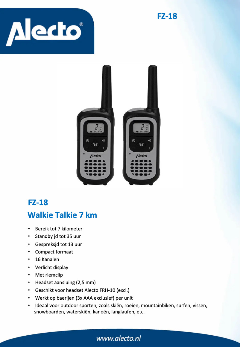 Image de la première page du manuel de l'appareil FZ-18