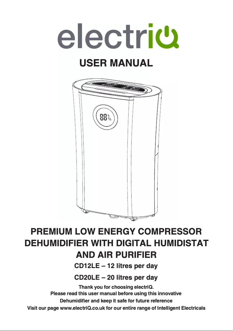 Page n°1 - Manuel utilisateur ElectriQ CD12LE