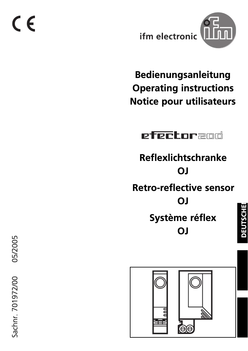 Page n°1 - Manuel utilisateur IFM OJ5190
