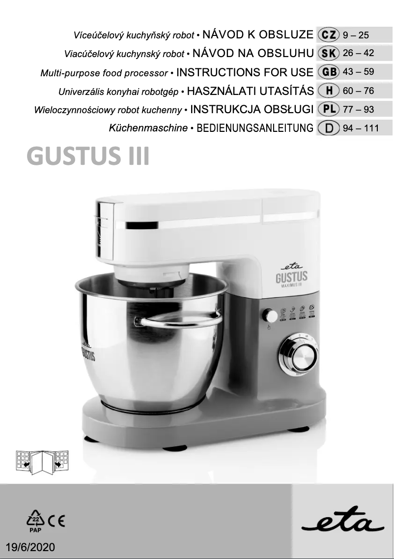 Página 1 del manual Manual de usuario Eta Gustus Gulliver III 3128 90010