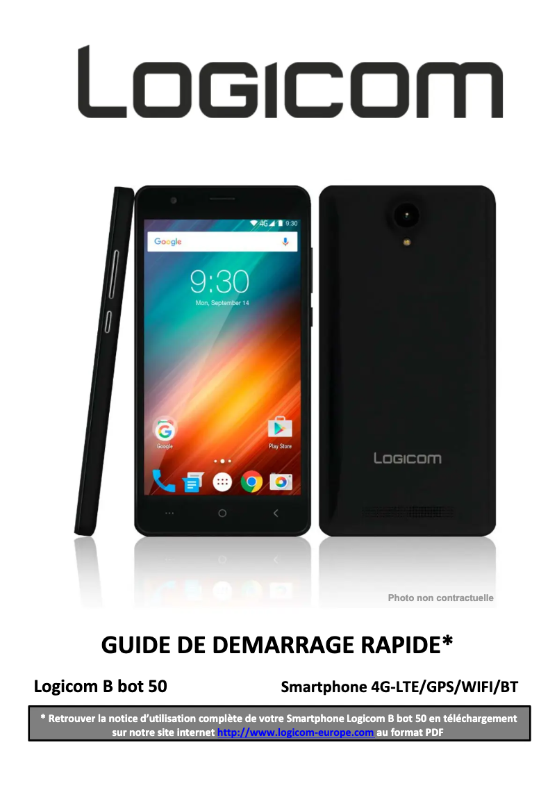 Page 1 de la notice Manuel utilisateur Logicom B Bot 50