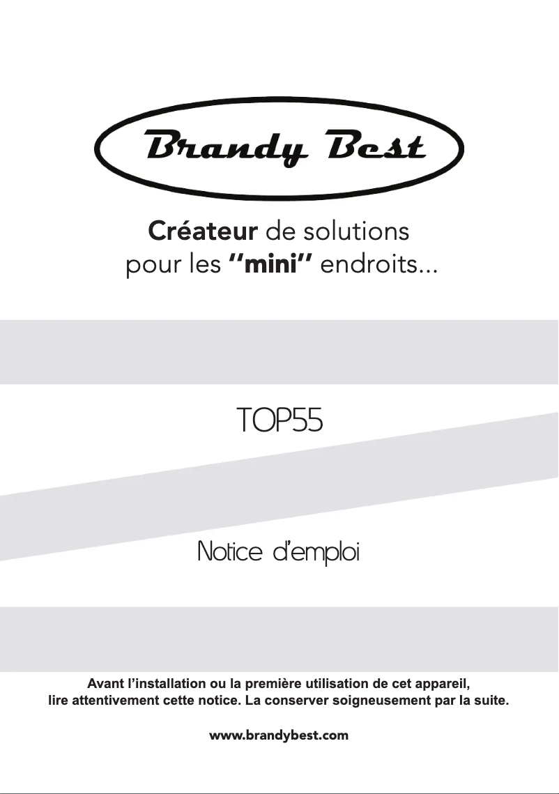 Page 1 de la notice Manuel utilisateur Brandy Best TOP55