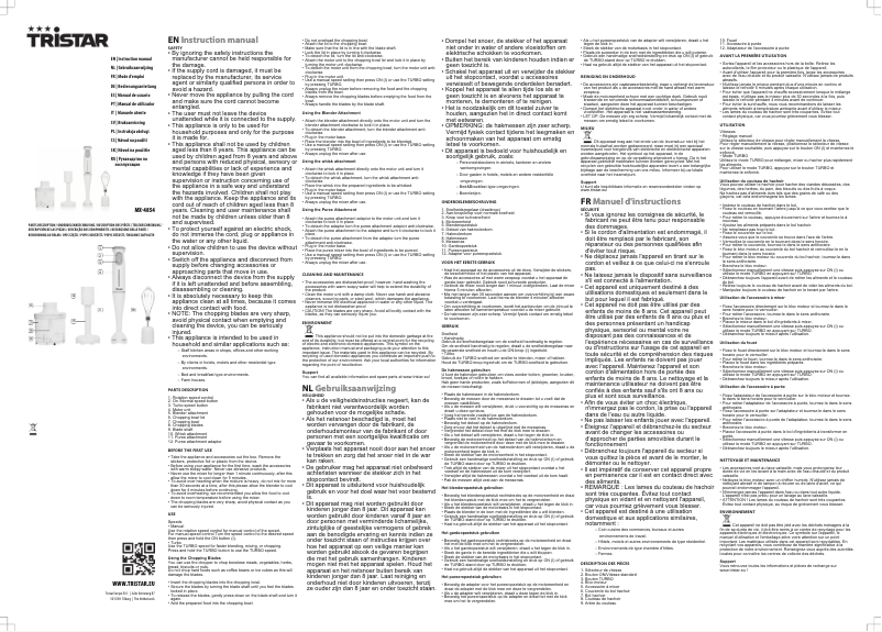 Image de la première page du manuel de l'appareil MX-4854