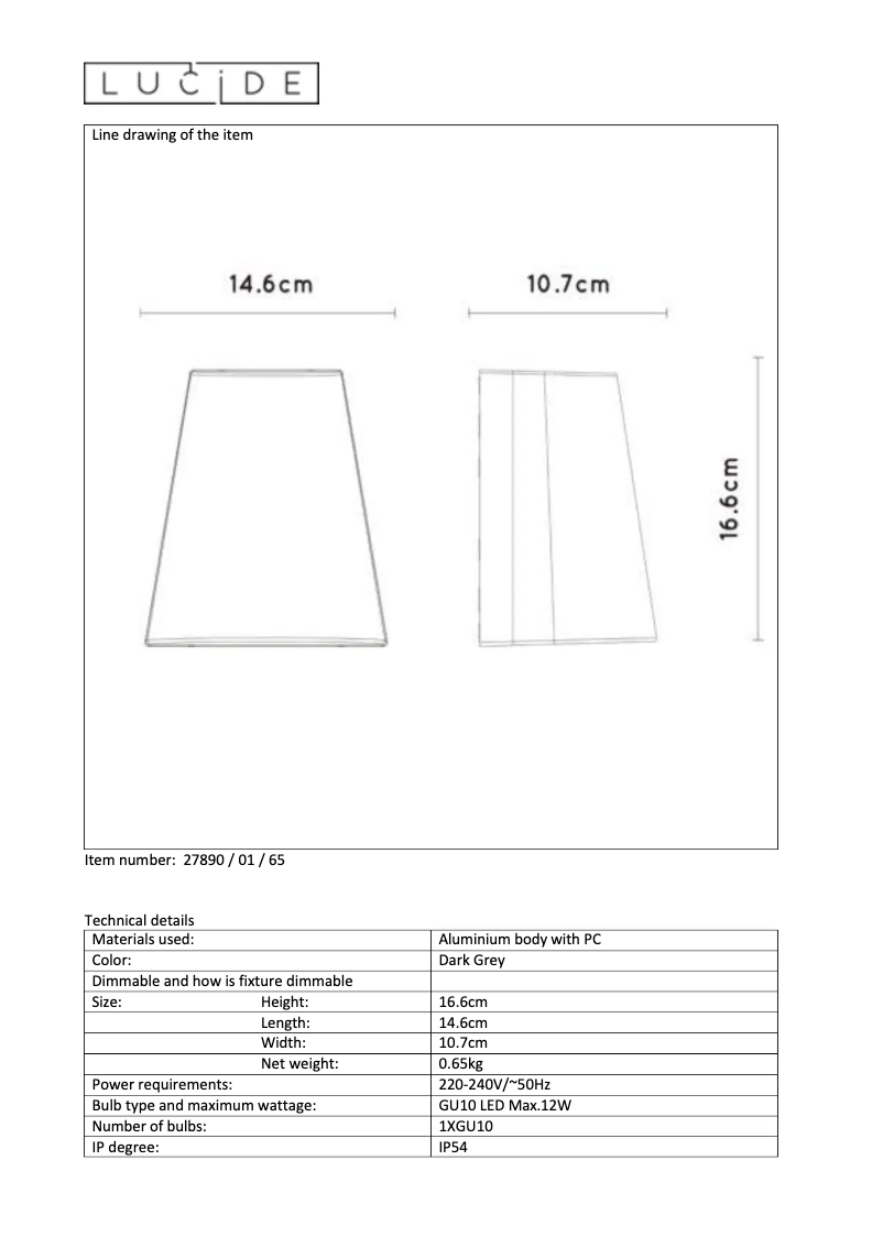 Page n°1 - Manuel utilisateur Lucide Freo
