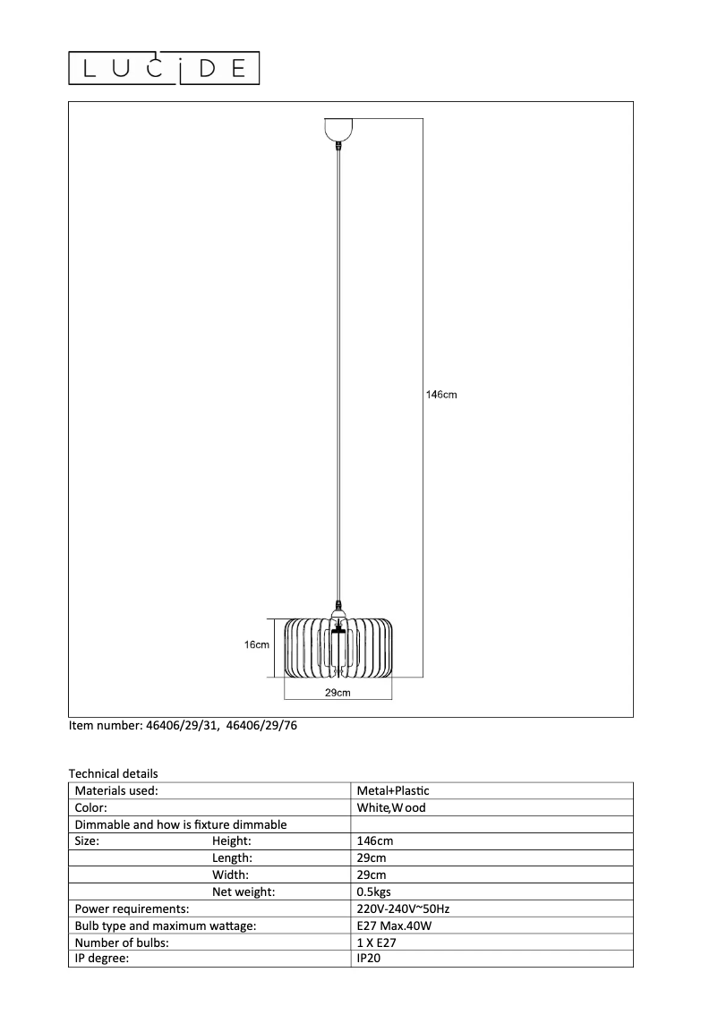 Page n°1 - Manuel utilisateur Lucide Etta 46406/29/31