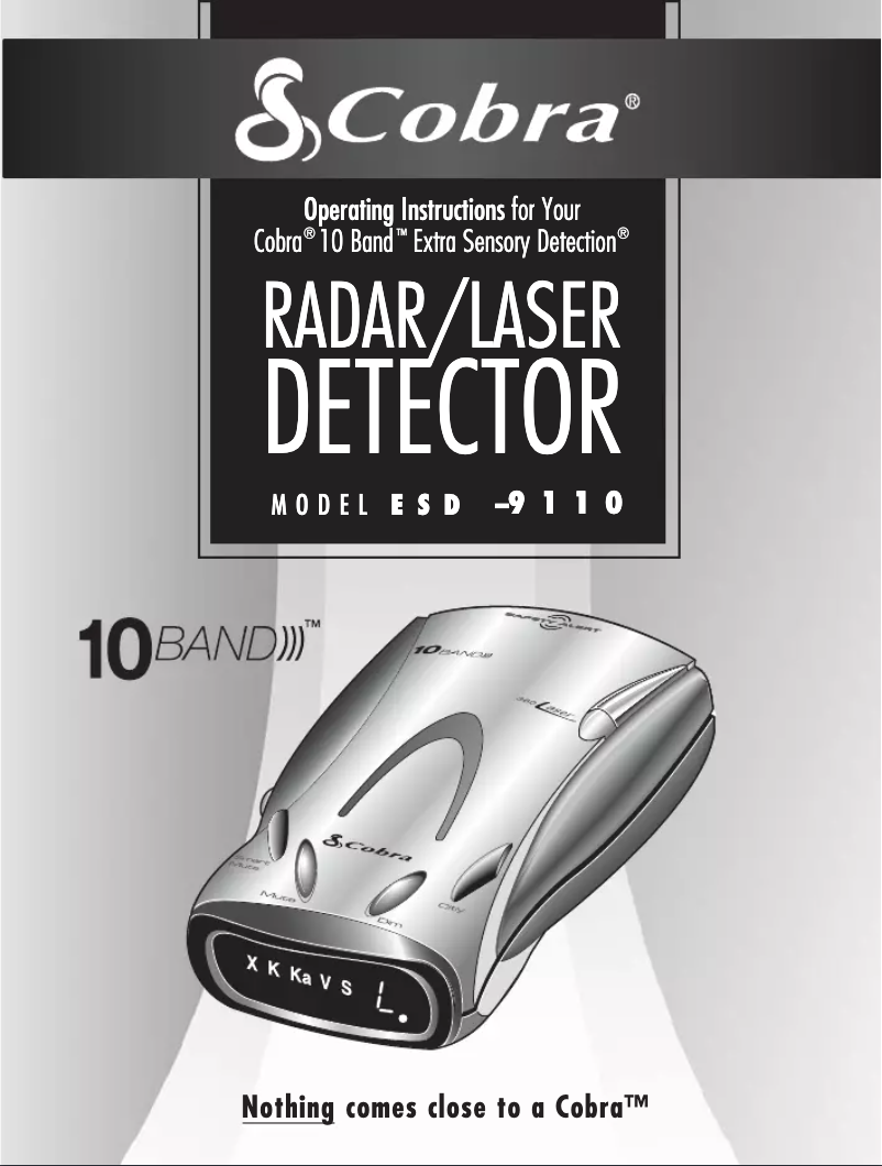 Page n°1 - Manuel utilisateur Cobra ESD 9110