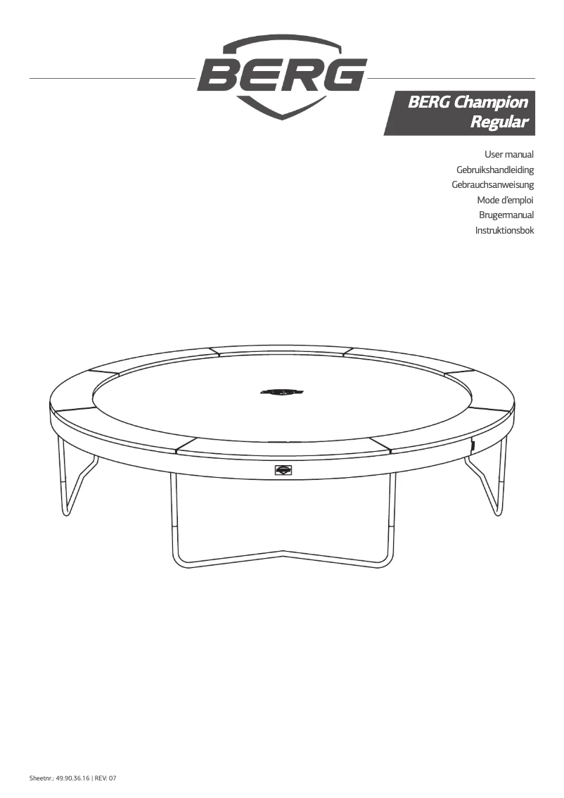 Page n°1 - Manuel utilisateur Berg Champion Regular